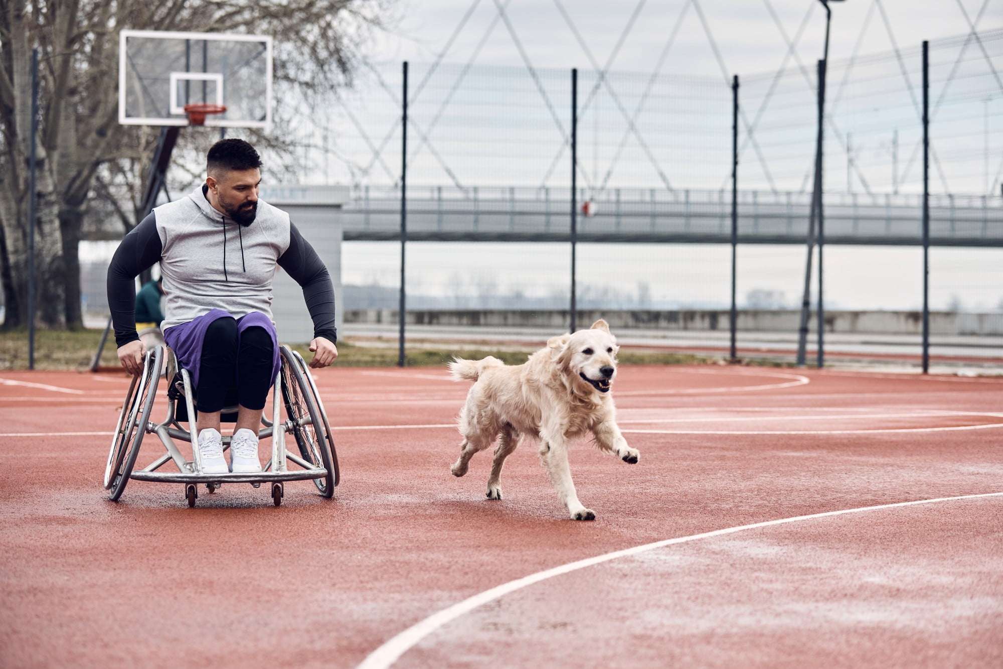 sportsman and his dog